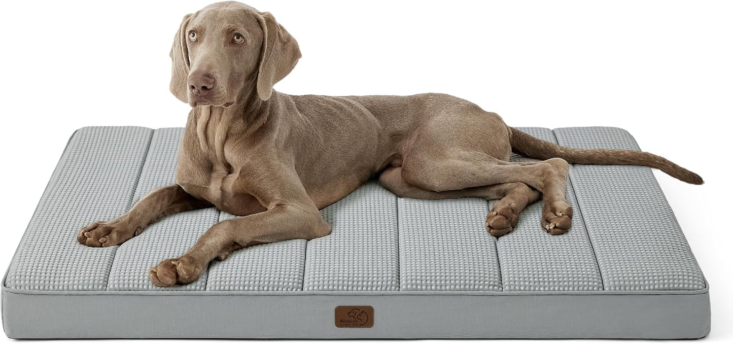 Bedsure Cooling Dog Bed for Crate - Large Orthopedic Waterproof Puppy Beds with Removable Washable Cover, Egg Crate Foam Pet Mat, Suitable for Pet Up to 50 lbs