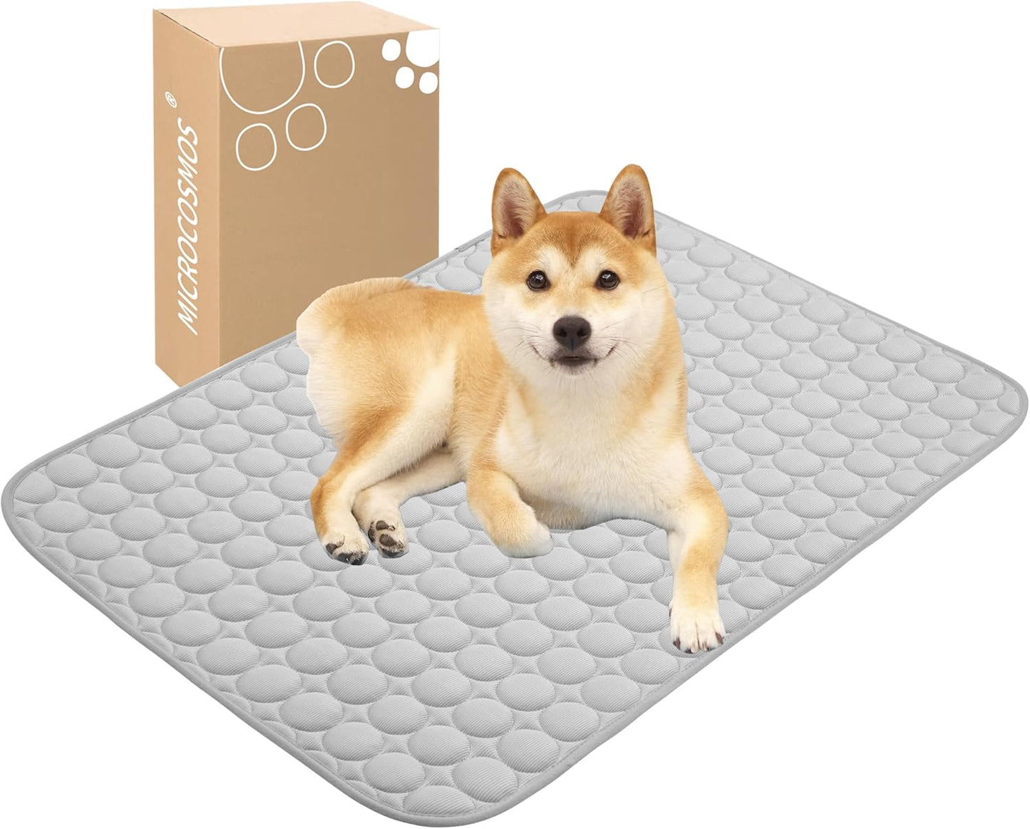 MICROCOSMOS Summer Cooling Mat & Sleeping Pad- Water Absorption Top, Materials Safe, Easy Carry, EZ Clean. Keep Cooling for Pets, Kids and Adults.(Grey, 40" x 28")