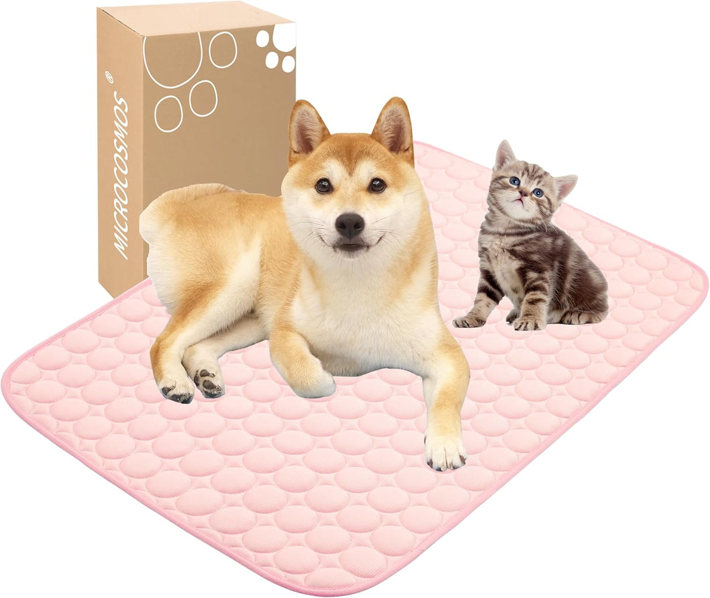 MICROCOSMOS Summer Cooling Mat & Sleeping Pad- Water Absorption Top, Materials Safe, Easy Carry, EZ Clean. Keep Cooling for Pets, Kids and Adults.(Grey, 40" x 28")
