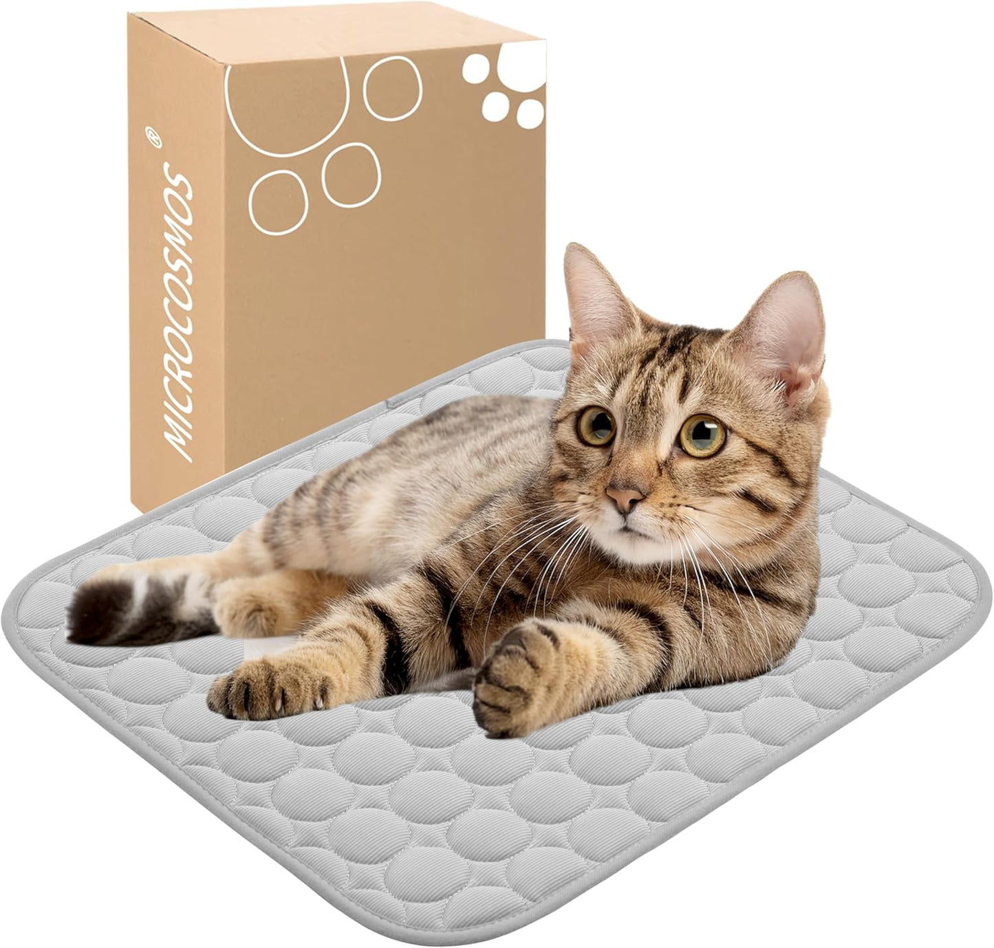 MICROCOSMOS Summer Cooling Mat & Sleeping Pad- Water Absorption Top, Materials Safe, Easy Carry, EZ Clean. Keep Cooling for Pets, Kids and Adults.(Grey, 40" x 28")