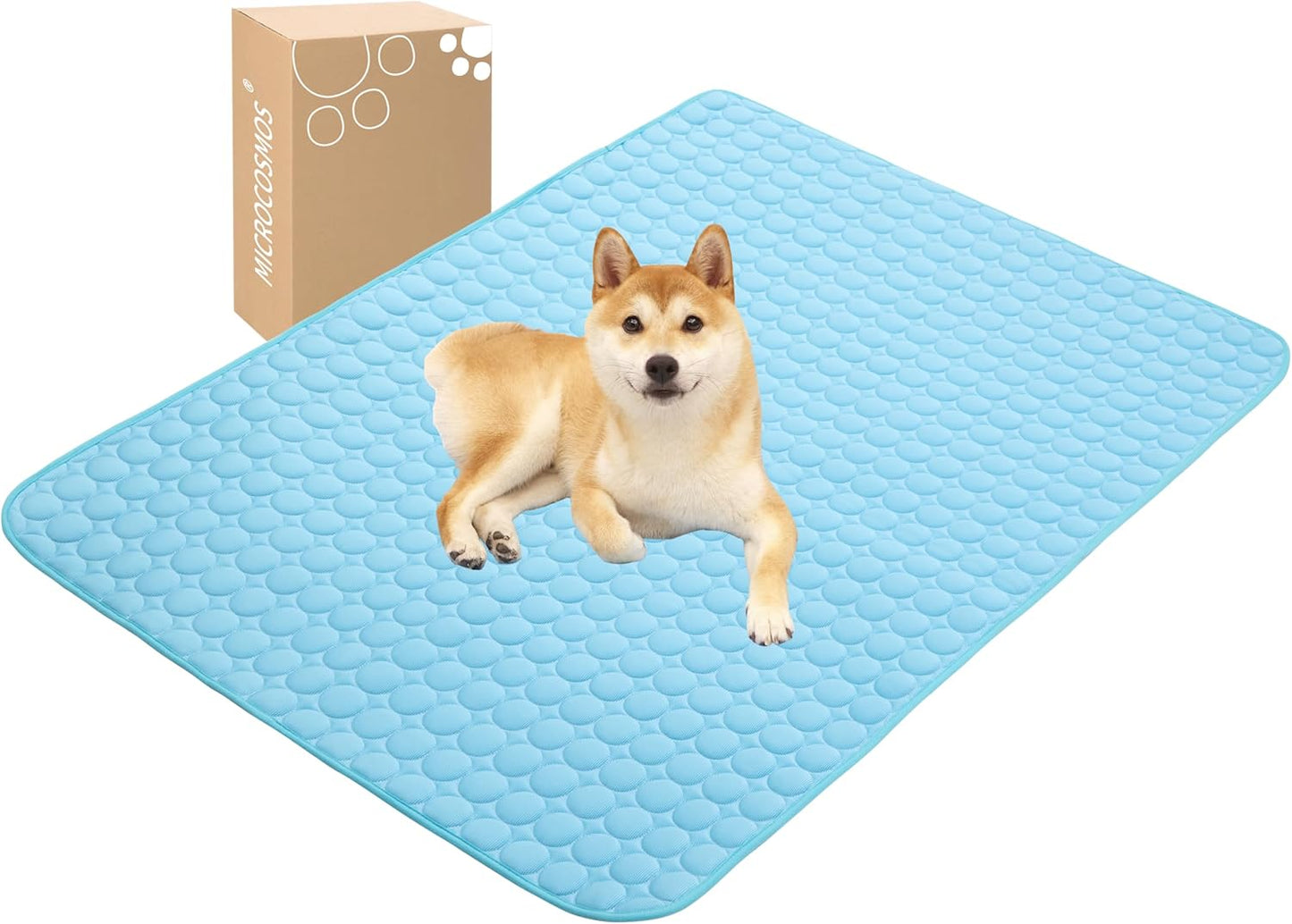 MICROCOSMOS Summer Cooling Mat & Sleeping Pad- Water Absorption Top, Materials Safe, Easy Carry, EZ Clean. Keep Cooling for Pets, Kids and Adults.(Grey, 40" x 28")