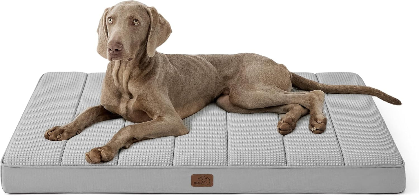 Bedsure Cooling Dog Bed for Crate - Large Orthopedic Waterproof Puppy Beds with Removable Washable Cover, Egg Crate Foam Pet Mat, Suitable for Pet Up to 50 lbs