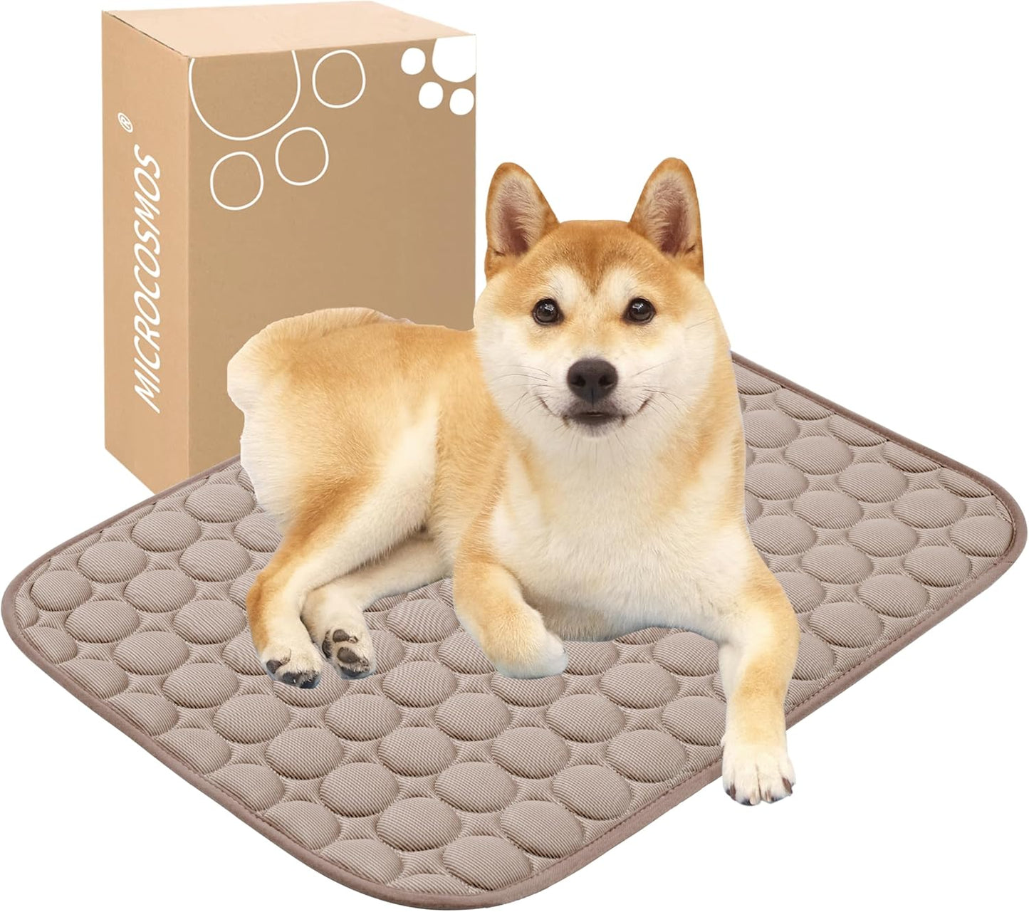 MICROCOSMOS Summer Cooling Mat & Sleeping Pad- Water Absorption Top, Materials Safe, Easy Carry, EZ Clean. Keep Cooling for Pets, Kids and Adults.(Grey, 40" x 28")