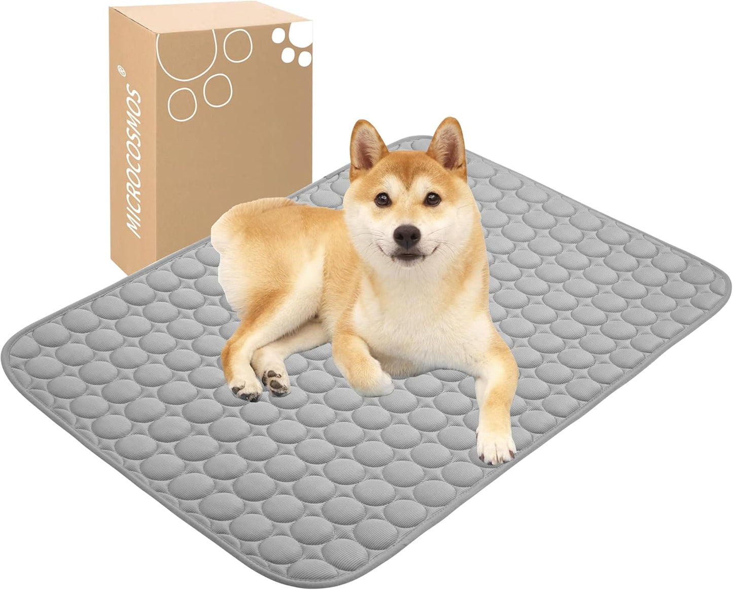 MICROCOSMOS Summer Cooling Mat & Sleeping Pad- Water Absorption Top, Materials Safe, Easy Carry, EZ Clean. Keep Cooling for Pets, Kids and Adults.(Grey, 40" x 28")