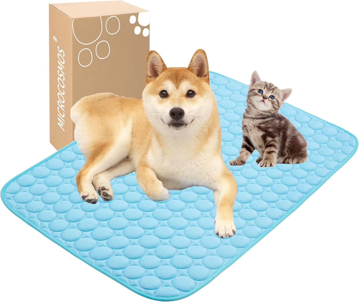 MICROCOSMOS Summer Cooling Mat & Sleeping Pad- Water Absorption Top, Materials Safe, Easy Carry, EZ Clean. Keep Cooling for Pets, Kids and Adults.(Grey, 40" x 28")