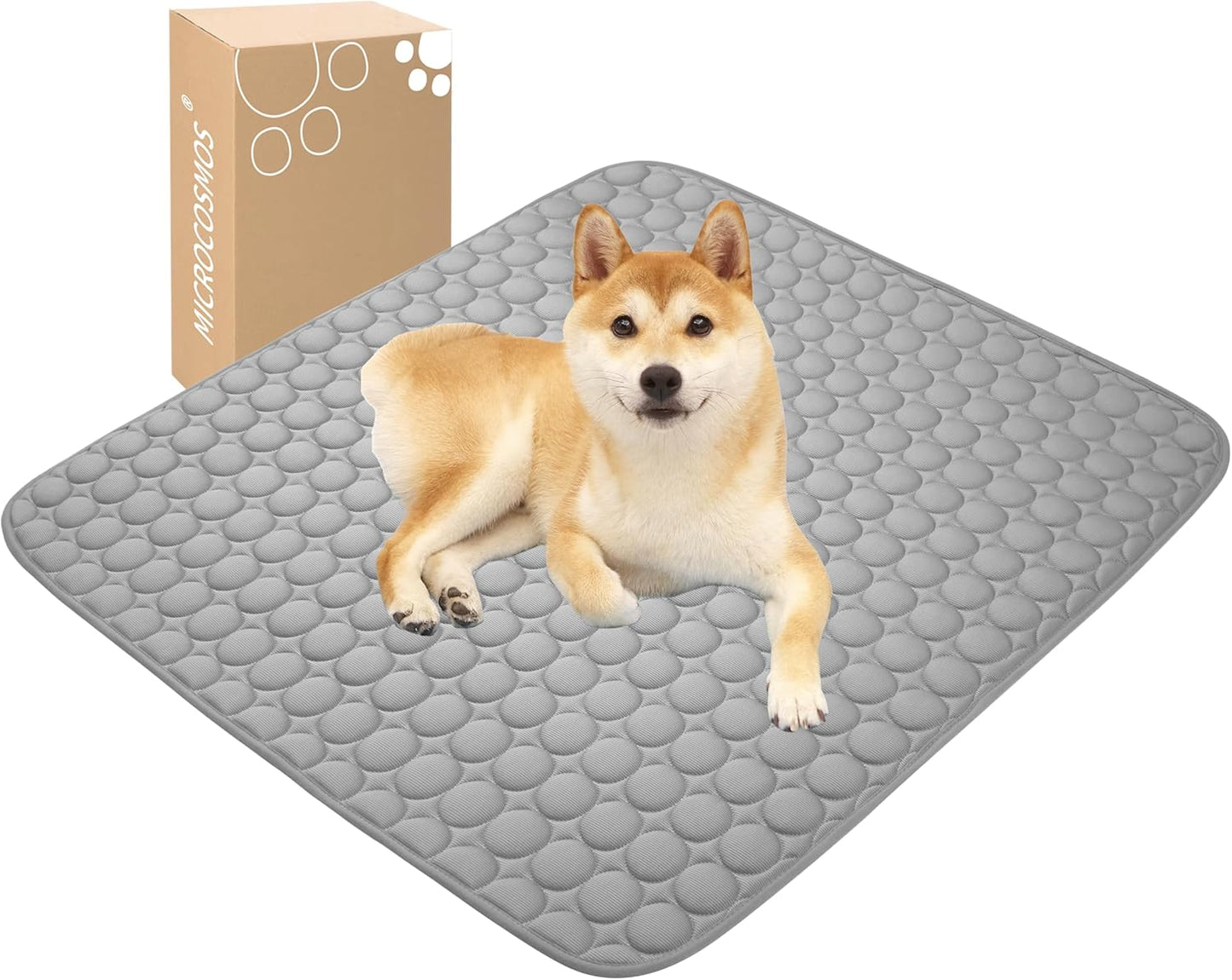 MICROCOSMOS Summer Cooling Mat & Sleeping Pad- Water Absorption Top, Materials Safe, Easy Carry, EZ Clean. Keep Cooling for Pets, Kids and Adults.(Grey, 40" x 28")