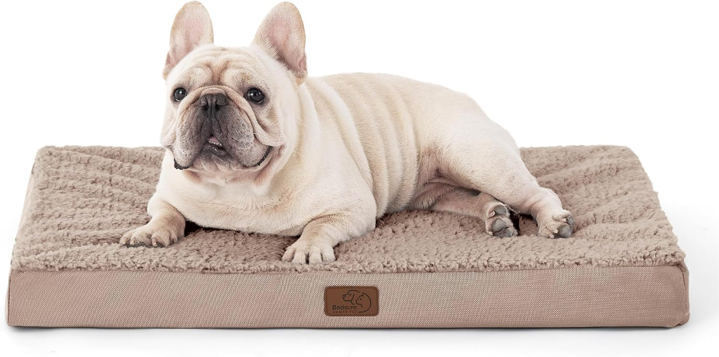 Bedsure Cooling Dog Bed for Crate - Large Orthopedic Waterproof Puppy Beds with Removable Washable Cover, Egg Crate Foam Pet Mat, Suitable for Pet Up to 50 lbs