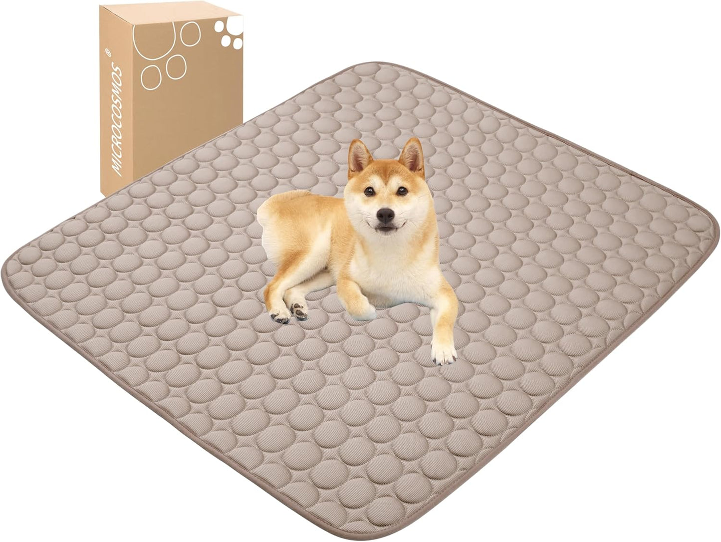MICROCOSMOS Summer Cooling Mat & Sleeping Pad- Water Absorption Top, Materials Safe, Easy Carry, EZ Clean. Keep Cooling for Pets, Kids and Adults.(Grey, 40" x 28")