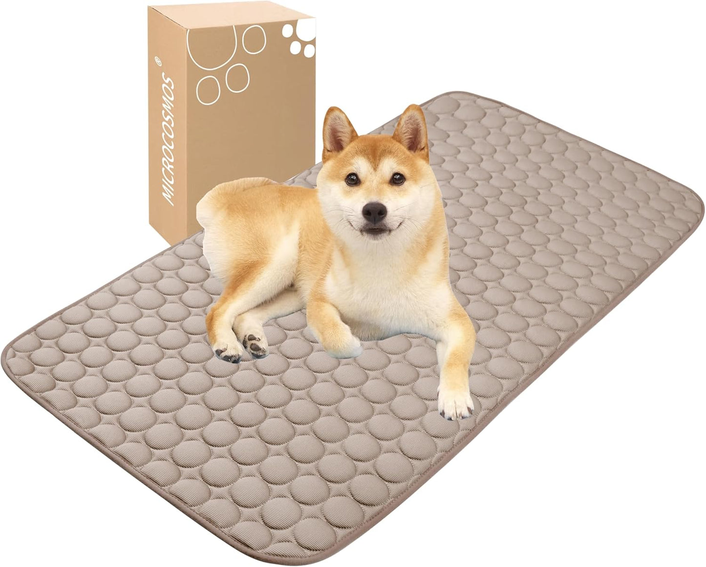 MICROCOSMOS Summer Cooling Mat & Sleeping Pad- Water Absorption Top, Materials Safe, Easy Carry, EZ Clean. Keep Cooling for Pets, Kids and Adults.(Grey, 40" x 28")