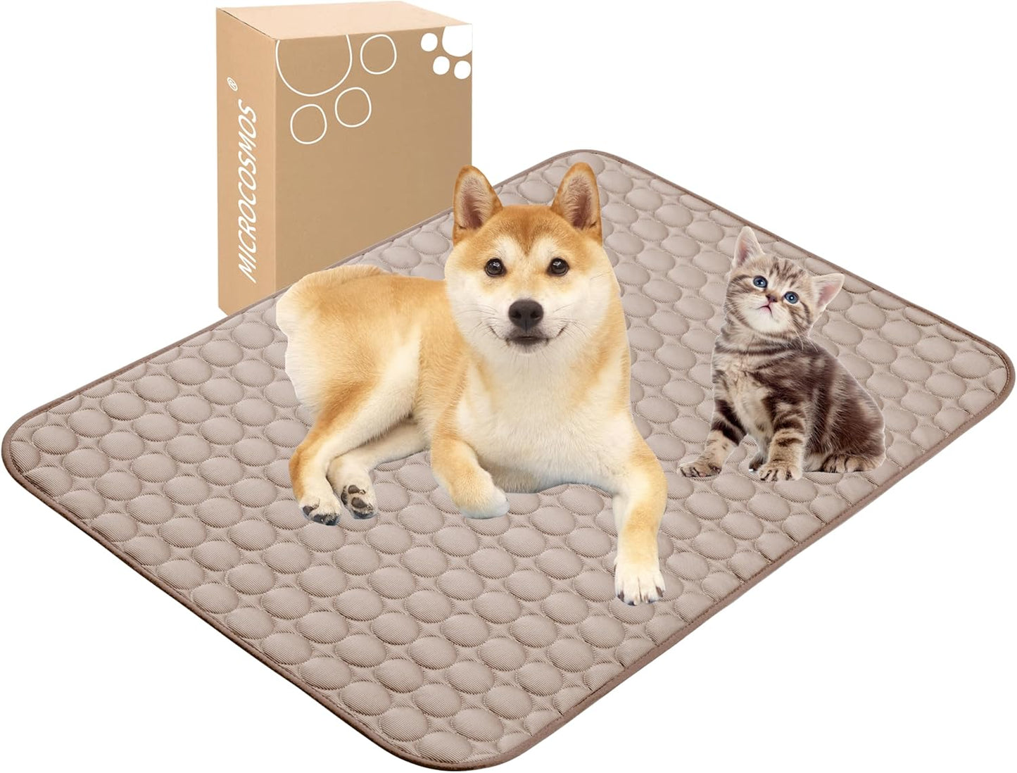 MICROCOSMOS Summer Cooling Mat & Sleeping Pad- Water Absorption Top, Materials Safe, Easy Carry, EZ Clean. Keep Cooling for Pets, Kids and Adults.(Grey, 40" x 28")