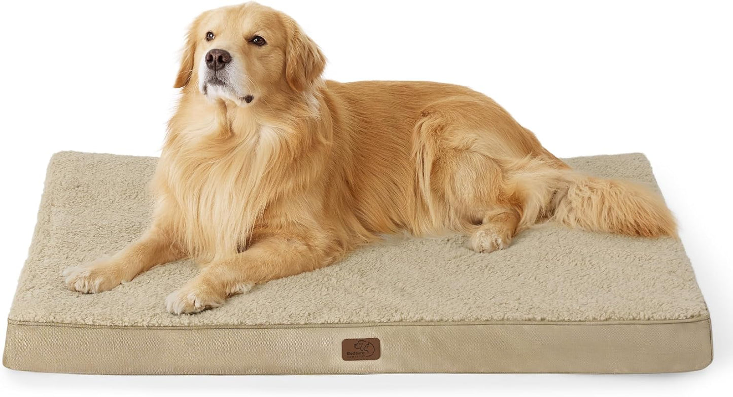 Bedsure Cooling Dog Bed for Crate - Large Orthopedic Waterproof Puppy Beds with Removable Washable Cover, Egg Crate Foam Pet Mat, Suitable for Pet Up to 50 lbs