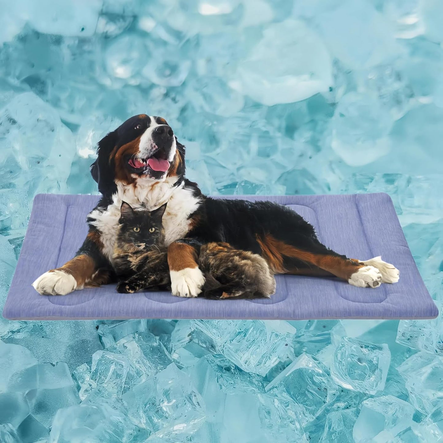 Cooling Mat for Large Dogs - Double-Sided Waterproof & Cool, Q-MAX>0.47, Portable Dog Cooling Mat for Summer. (L (36''x23''))