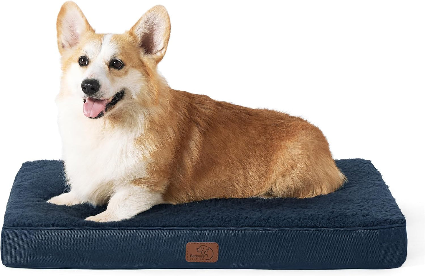 Bedsure Cooling Dog Bed for Crate - Large Orthopedic Waterproof Puppy Beds with Removable Washable Cover, Egg Crate Foam Pet Mat, Suitable for Pet Up to 50 lbs