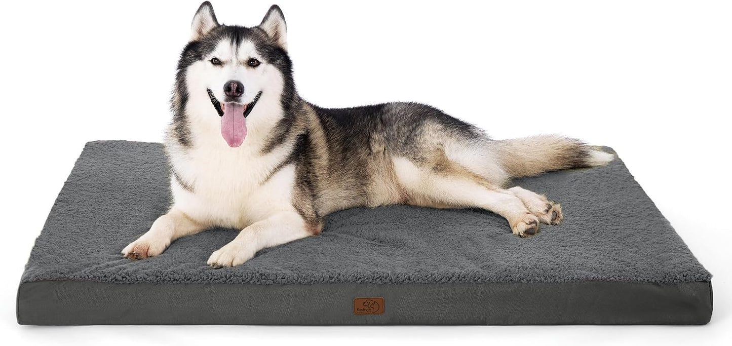 Bedsure Cooling Dog Bed for Crate - Large Orthopedic Waterproof Puppy Beds with Removable Washable Cover, Egg Crate Foam Pet Mat, Suitable for Pet Up to 50 lbs
