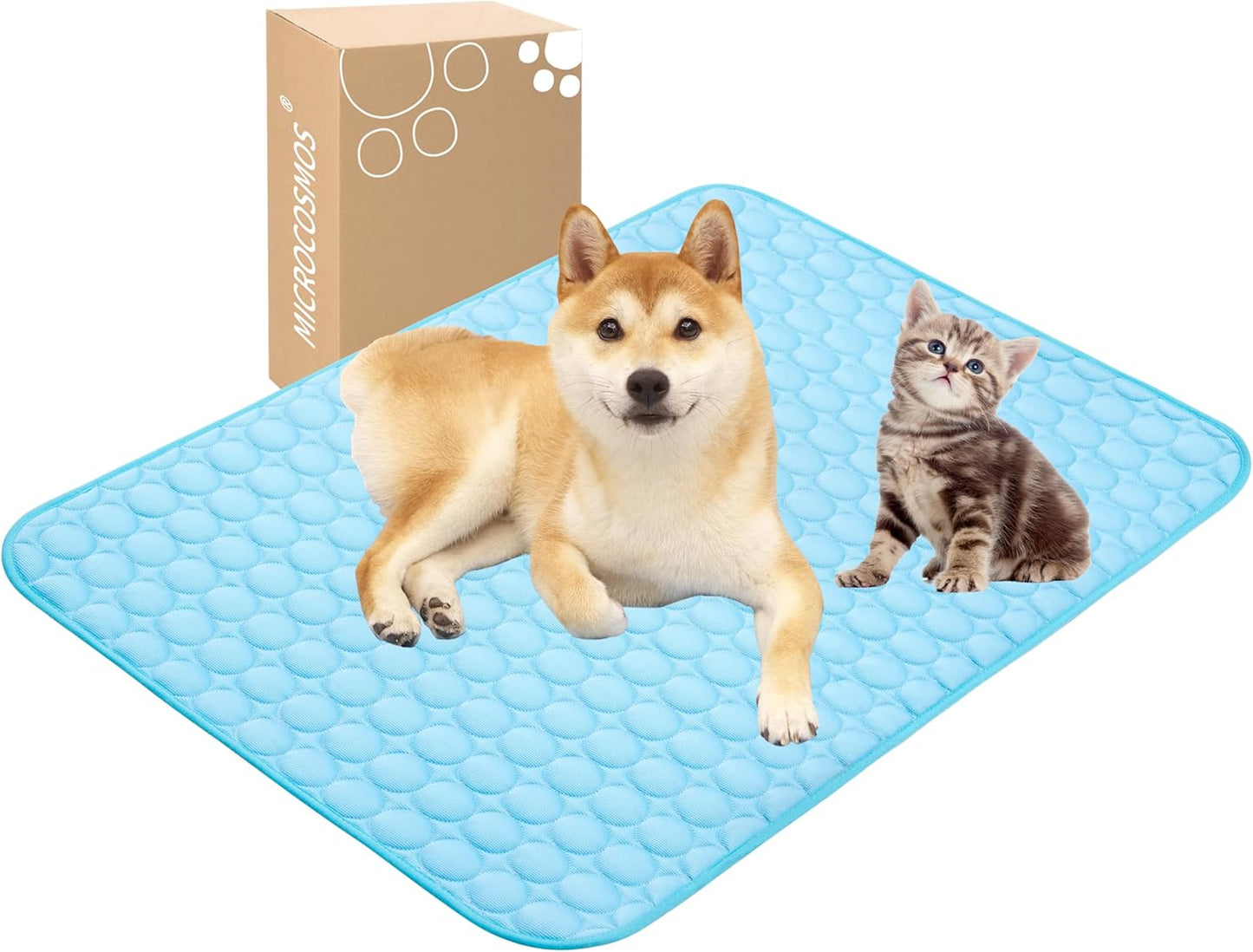 MICROCOSMOS Summer Cooling Mat & Sleeping Pad- Water Absorption Top, Materials Safe, Easy Carry, EZ Clean. Keep Cooling for Pets, Kids and Adults.(Grey, 40" x 28")