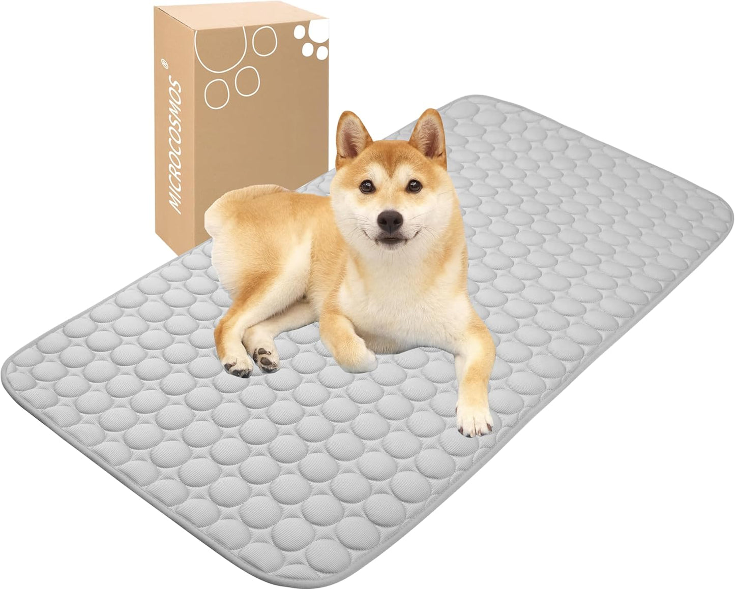 MICROCOSMOS Summer Cooling Mat & Sleeping Pad- Water Absorption Top, Materials Safe, Easy Carry, EZ Clean. Keep Cooling for Pets, Kids and Adults.(Grey, 40" x 28")