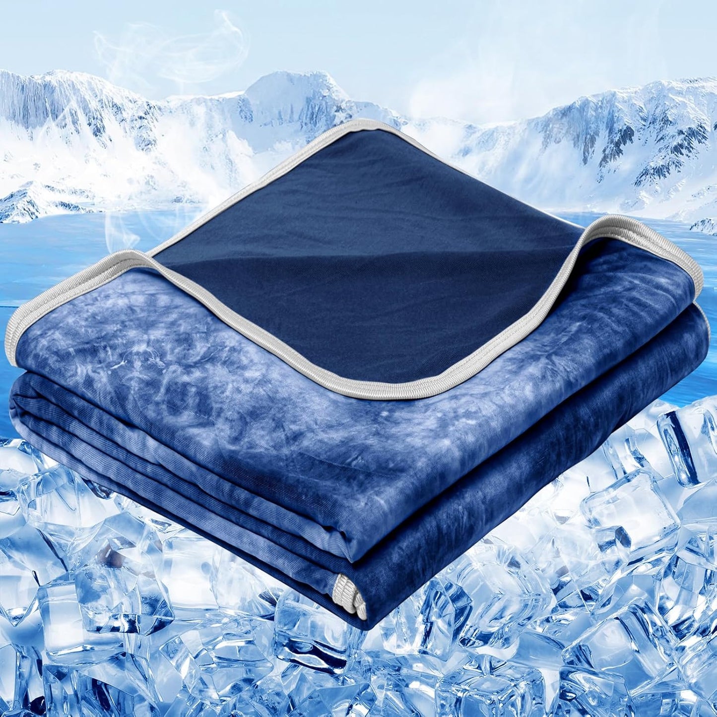 inhand Cooling Blanket Queen Size (90"x90"), Cooling Blankets for Hot Sleepers, Absorbs Heat to Keep Adults Cool for Summer Nights Sweats, Thin Cold Lightweight Blanket for Couch Bed, All Season Use
