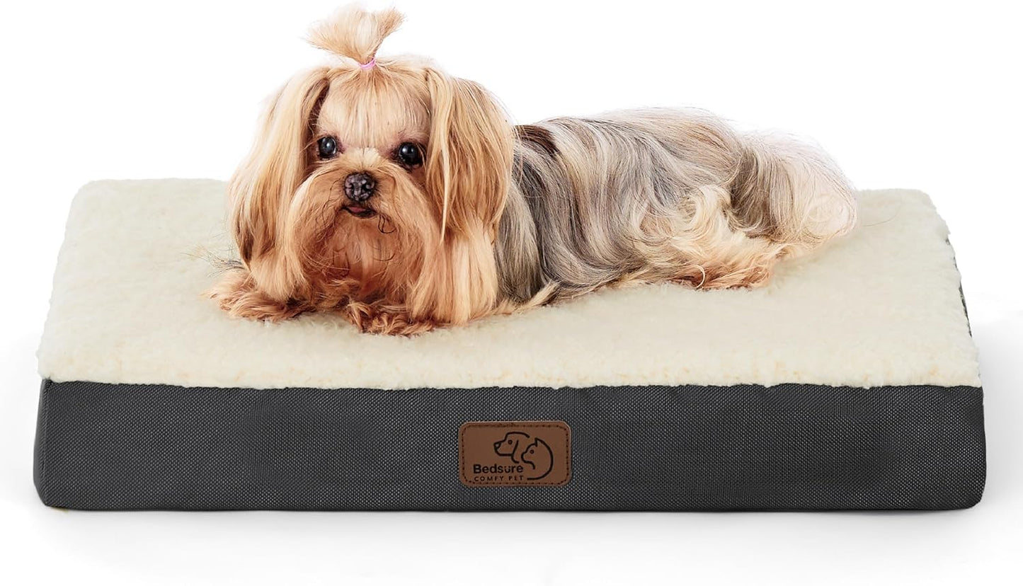 Bedsure Cooling Dog Bed for Crate - Large Orthopedic Waterproof Puppy Beds with Removable Washable Cover, Egg Crate Foam Pet Mat, Suitable for Pet Up to 50 lbs