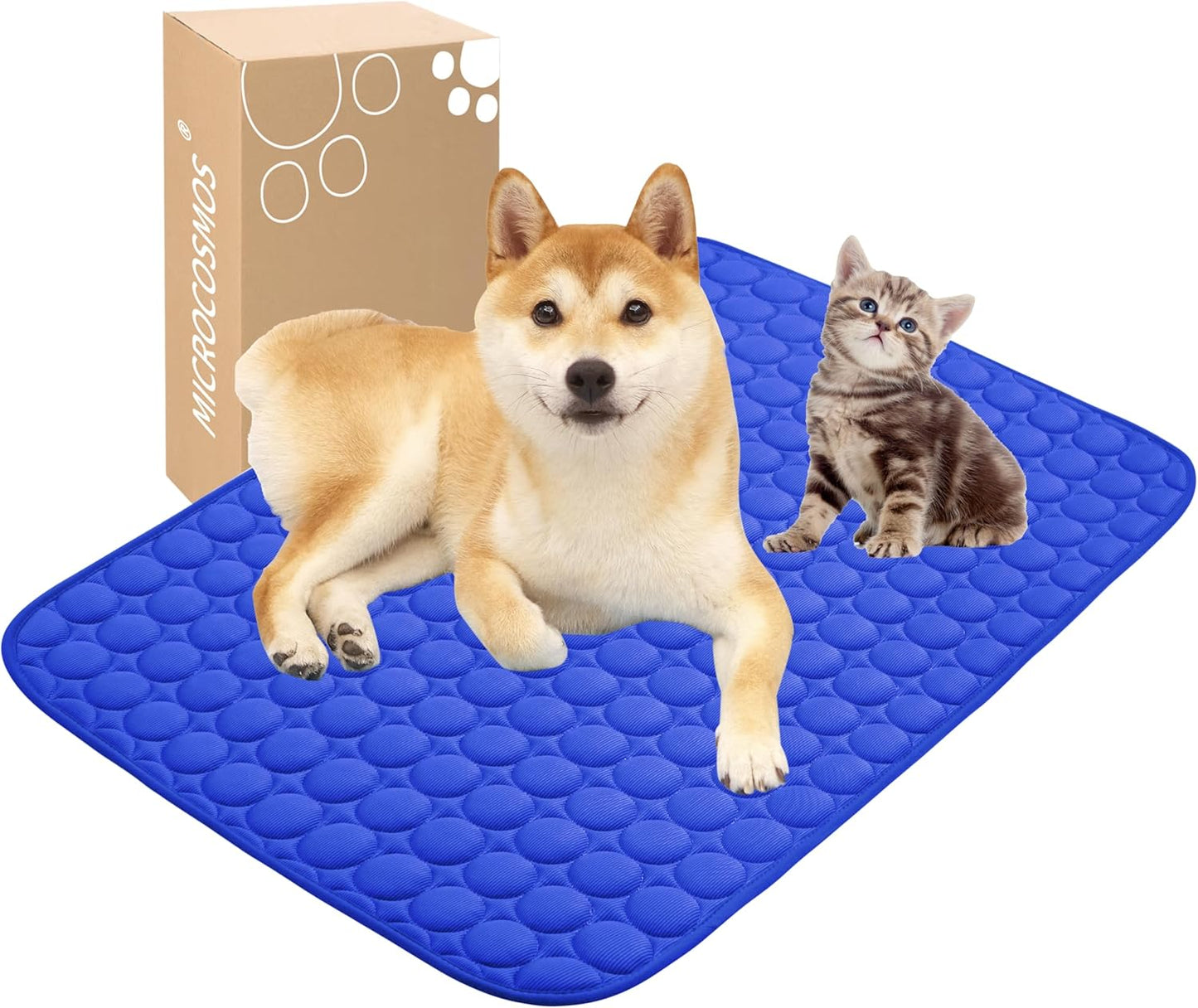 MICROCOSMOS Summer Cooling Mat & Sleeping Pad- Water Absorption Top, Materials Safe, Easy Carry, EZ Clean. Keep Cooling for Pets, Kids and Adults.(Grey, 40" x 28")