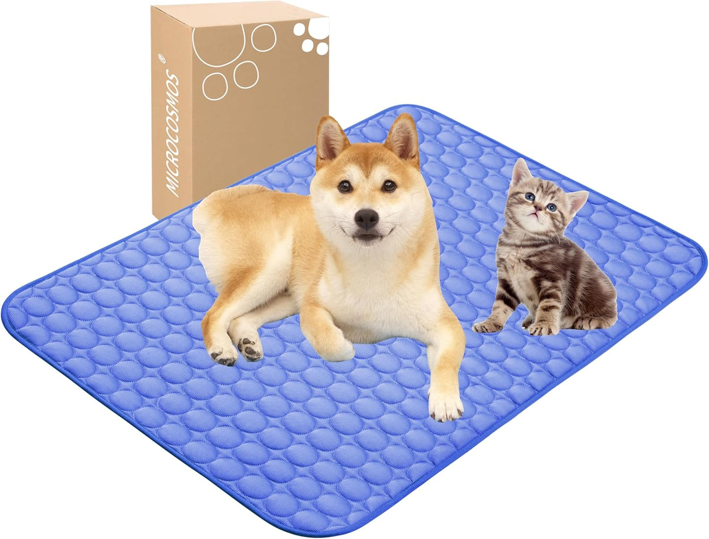 MICROCOSMOS Summer Cooling Mat & Sleeping Pad- Water Absorption Top, Materials Safe, Easy Carry, EZ Clean. Keep Cooling for Pets, Kids and Adults.(Grey, 40" x 28")