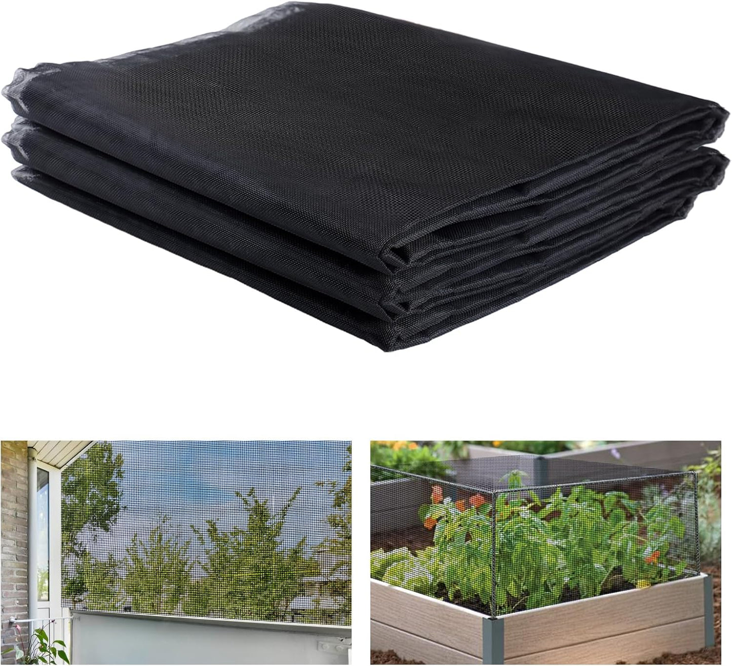 Stronger Garden Mesh Netting - 10 x 20 ft PPT Nano Bird Net Barrier, Mosquito Netting Screen for Outdoor Plants Vegetables Patios Balconies Terraces, Shading Rate 33% (Black)