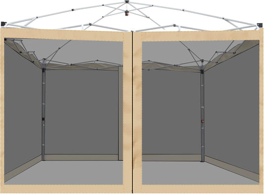 Canopy Mosquito Net for 10x10 Pop up Canopy Gazebo Tent, Replacement Netting Screen Mesh Sidewalls for Patio, Backyard, Camping, Outdoor Use (Net Only) (Sand)
