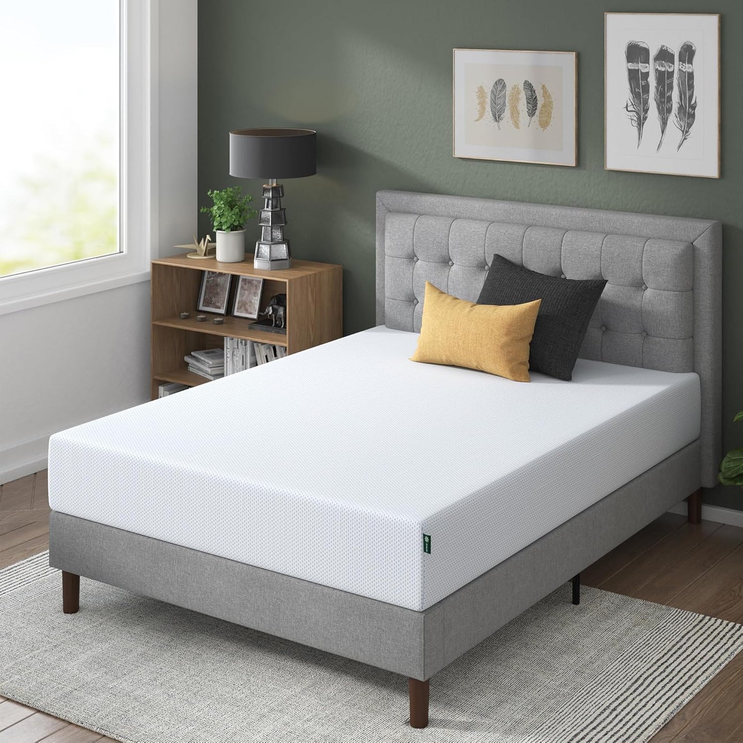 ZINUS 8 Inch Green Tea Cooling Memory Foam Mattress [New Version], Full, Fiberglass Free, Medium Firmness, Cooling Gel Foam, Certified Safe Foams & Fabric, Mattress in A Box